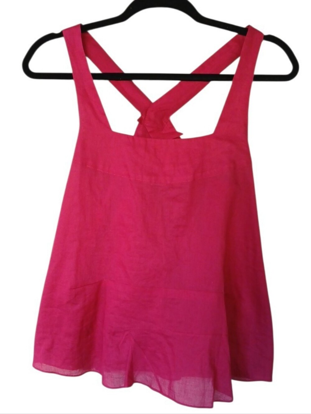 Chloe Fuchsia Cross-Back Tank Top Blouse US Size 6